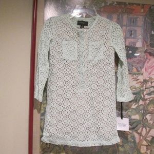NWT Victoria Beckham mint green lace tunic dress